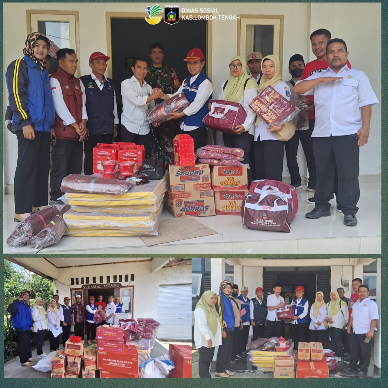 Droping bantuan terdampak angin puting beliung